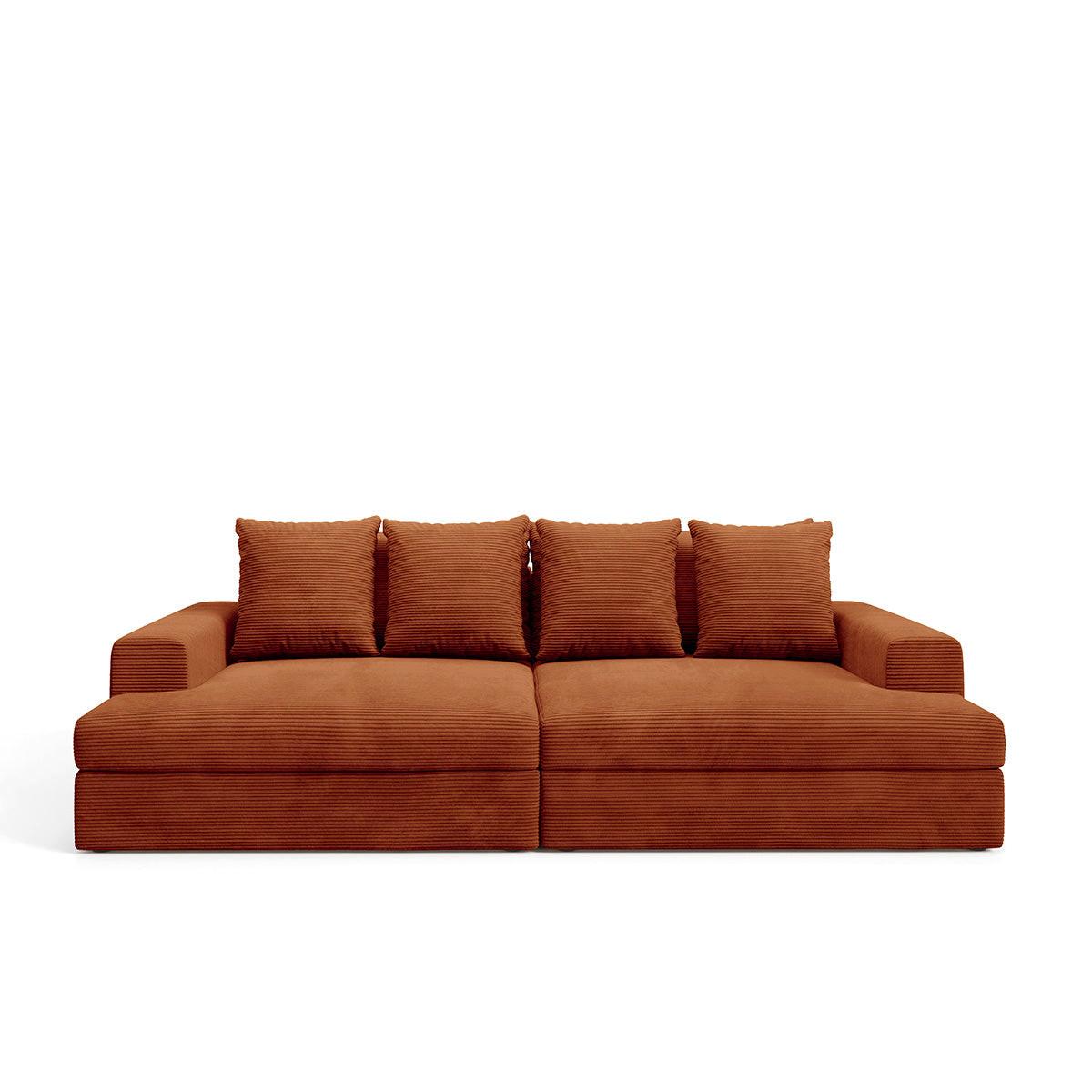 SOFA Paola 3 Sitzplätze Ziegelrot - Terracotta, Holz (272/86/167cm) - Petits-meubles