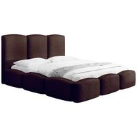 POLSTERBETT Harmony mit Bettkasten, Dunkelbraun Boucle 160x200 cm - Birkefarben/Dunkelbraun, Holzwerkstoff/Kunststoff (160/200cm) - WFL GROUP