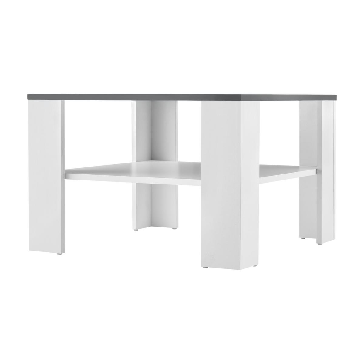COUCHTISCH Aachen 60/60/40 - Dunkelgrau/Weiß, Holzwerkstoff (60/60/40cm) - [en.casa]