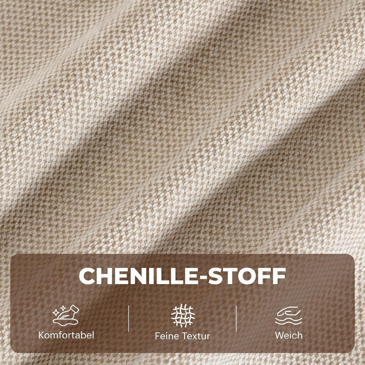 ELEKTRISCHER-AUFSTEHSESSEL Chenille 100 Polyester Creme - Creme, Textil/Metall (82/96/88cm) - HOMCOM