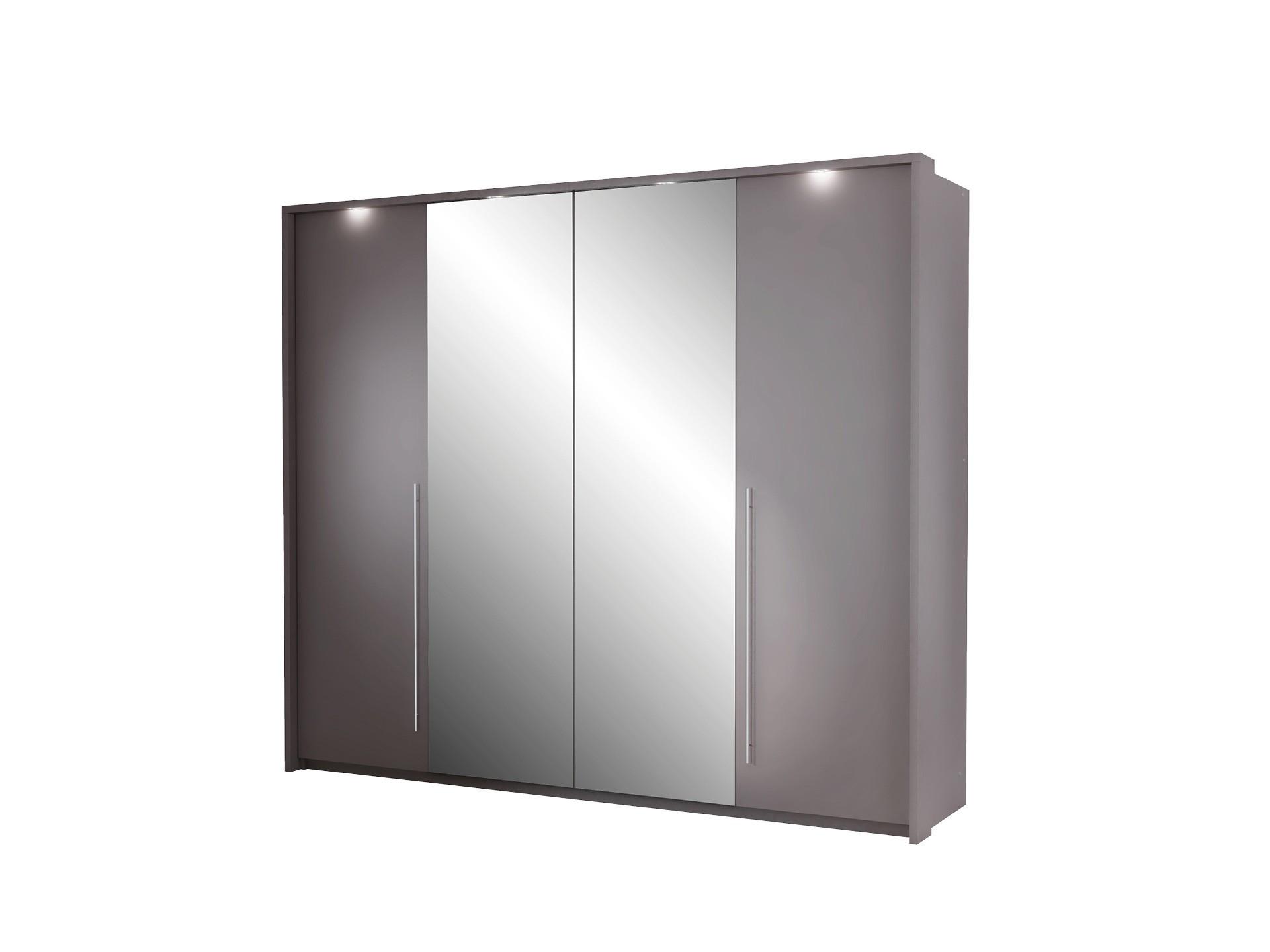 DREHTÜRENSCHRANK QUINN 255/219/65 cm 2-türig mit Spiegel Braun - Braun, Holzwerkstoff (255/219/65cm) - MASSENO
