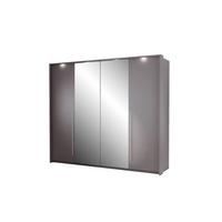 DREHTÜRENSCHRANK QUINN 255/219/65 cm 2-türig mit Spiegel Braun - Braun, Holzwerkstoff (255/219/65cm) - MASSENO
