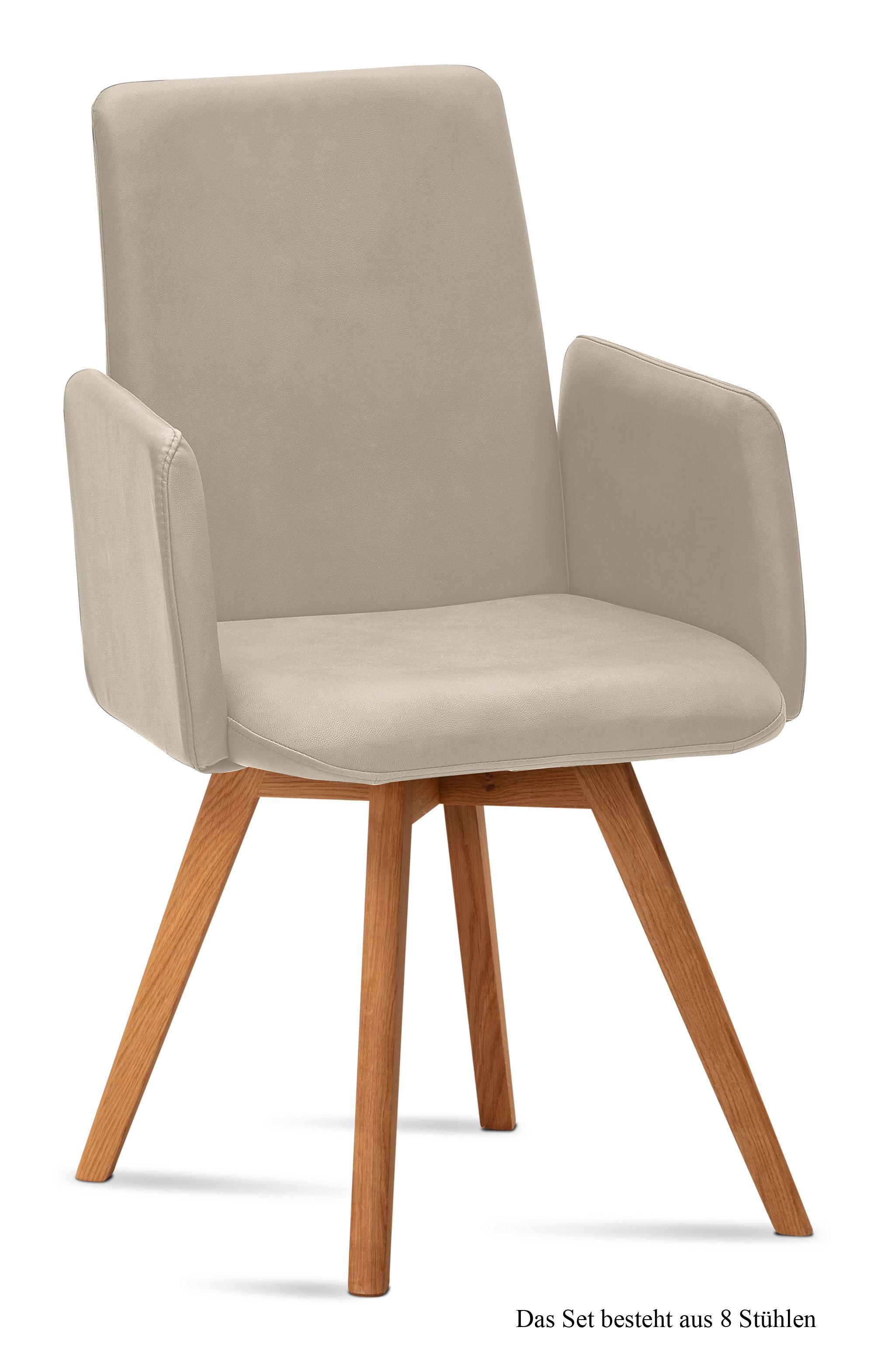 ARMLEHNSTUHL (8er-Set) Dilys 52x92x60 Eiche geölt/Natur - Eichefarben/Naturfarben, Kunststoff (60/92/52cm) - 58aufmkessel