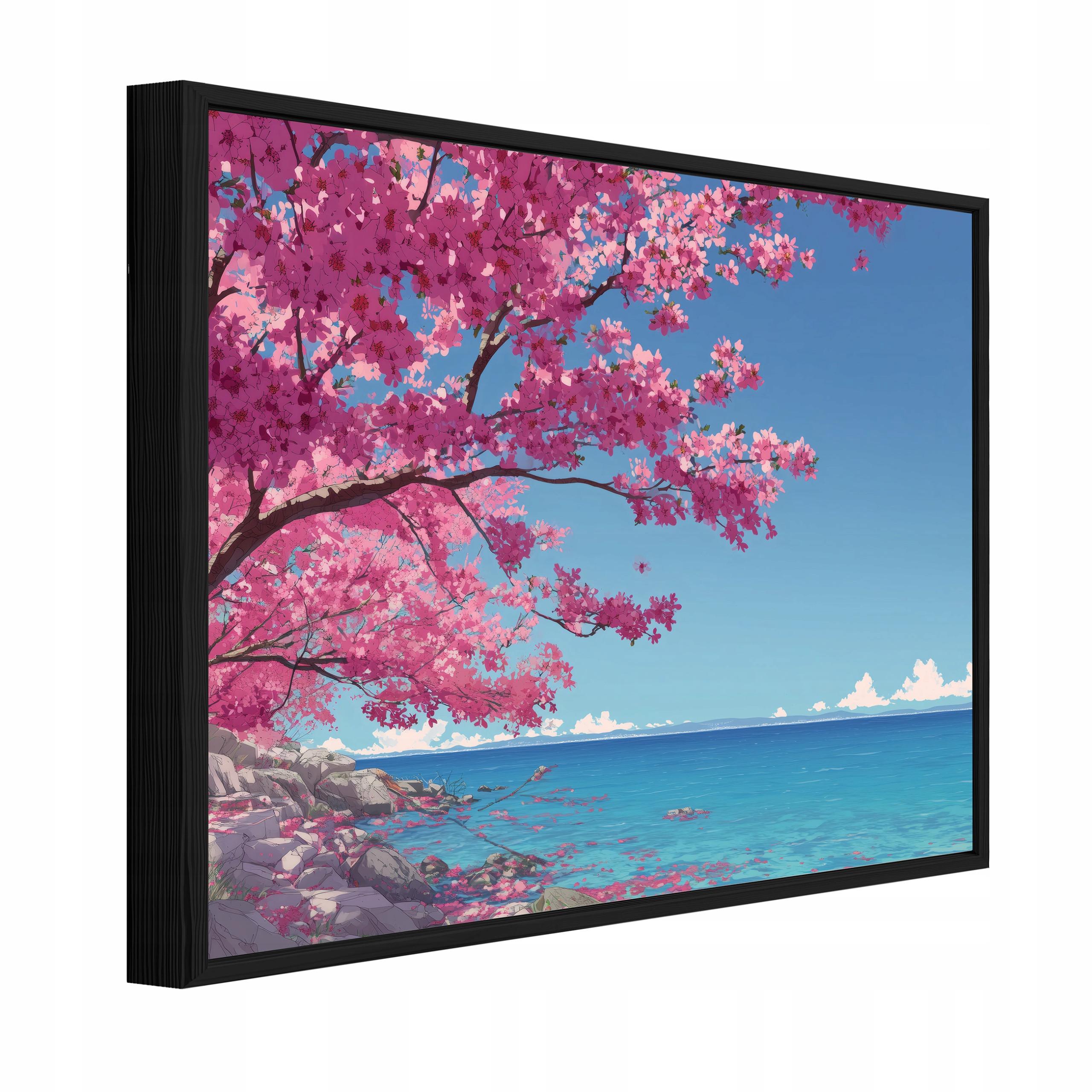 BILDER mit Rahmen Ozean Landschaft Blau 60x40 cm - Multicolor, Holzwerkstoff (60/40cm) - Wallarena