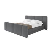 POLSTERBETT mit Bettkasten, Fußteil und Lattenrost, Bett mit Matratze H3/H4 - TEVO-Z 140x200 Dunkelgrau - Graphitfarben, Holzwerkstoff/Textil (140/200cm) - ALTDECOR