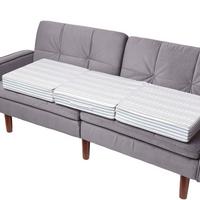 SOFA-AUFLAGE grau gestreift 150/50/10 cm – großes Sitzkissen orthopädisch - Weiß/Grau, Textil (150/50/10cm) - Homescapes