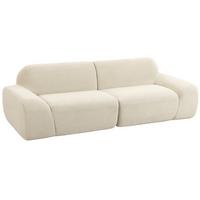 3-SITZER-SOFA Chenille 100 Polyester Schaumstoff Cremeweiß - Creme, Textil (95/70/244cm) - HOMCOM