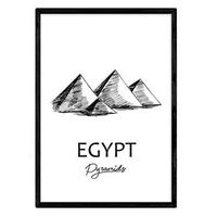 POSTER Städte Denkmäler Ägypten Pyramiden A3 Schwarzer Rahmen - Schwarz, Papier (29.7/5/42cm) - Nacnic