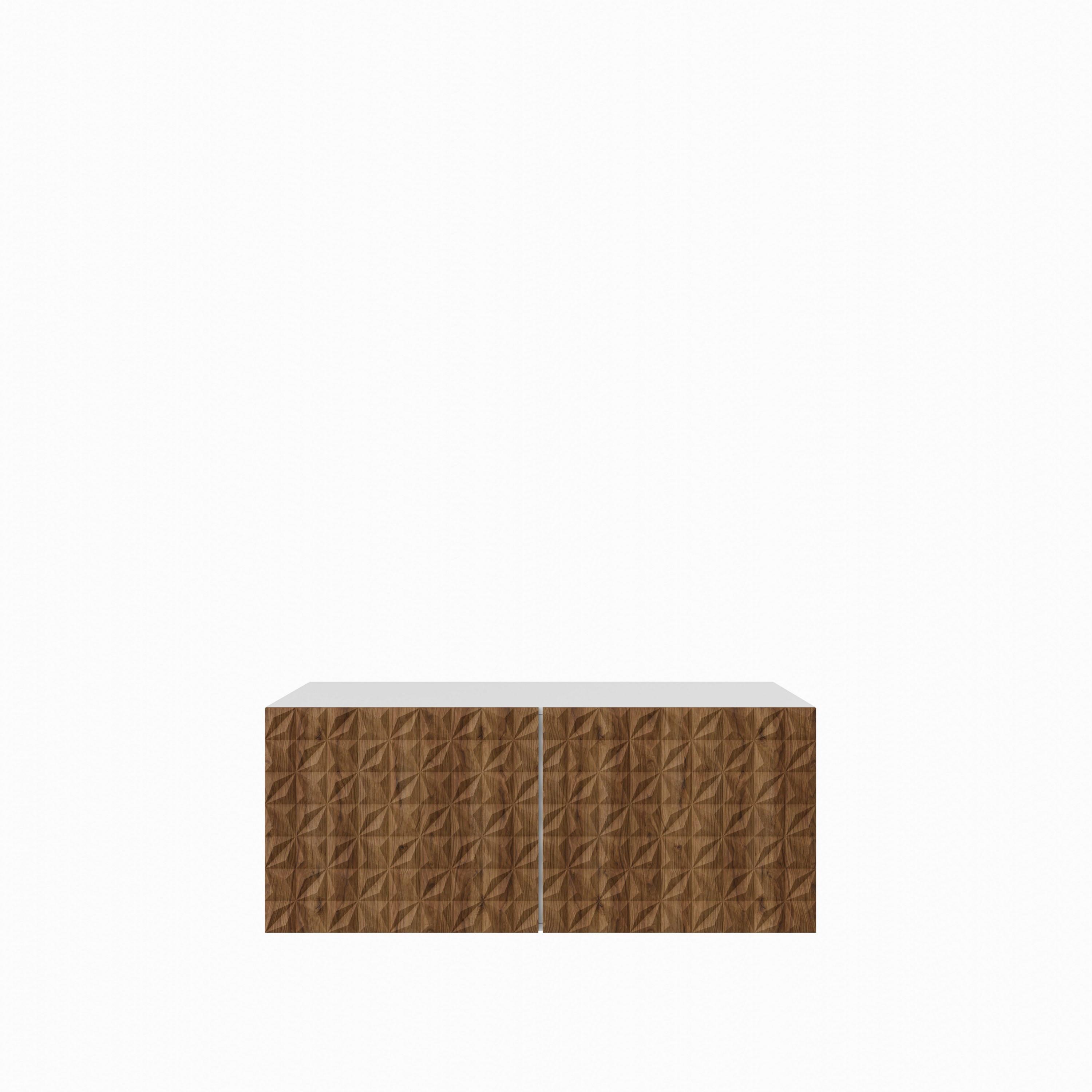 LOWBOARD ROVA 100/41/40 cm, Hängender TV-Schrank Weiß / Eichefarben - Eichefarben/Braun, Holzwerkstoff (100/41/40cm) - MASSENO