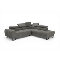 ECKSOFA Bastien Max Mit Schlaffunktion - Dunkelgrau, Holzwerkstoff/Textil (260/225cm) - Fun Möbel