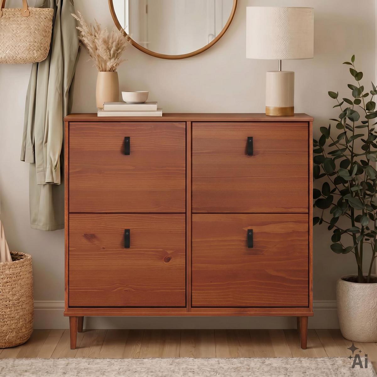 SCHUHKIPPER MIKKA Kastanie - Kastanienfarben, Holz (107/92/25cm) - IDIMEX