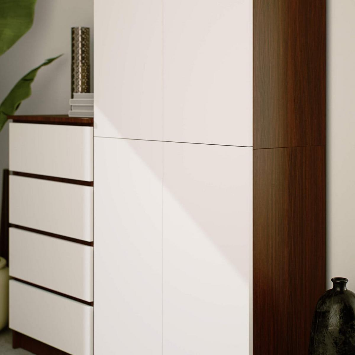 STANDREGAL Dunkelbraun, Weiß 180/80/35 - Dunkelbraun/Weiß, Holzwerkstoff (80/180/35cm) - RAUMHIRSCH FURNITURE