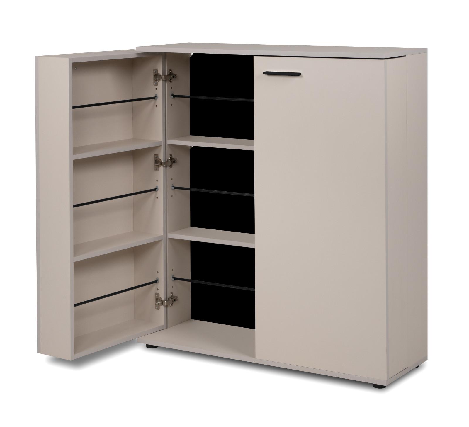 Furn.Design SCHUHSCHRANK Samt 100 cm, Schuhkommode aufklappbar bis 24 Paar Schuhe online kaufen ➤ mömax
