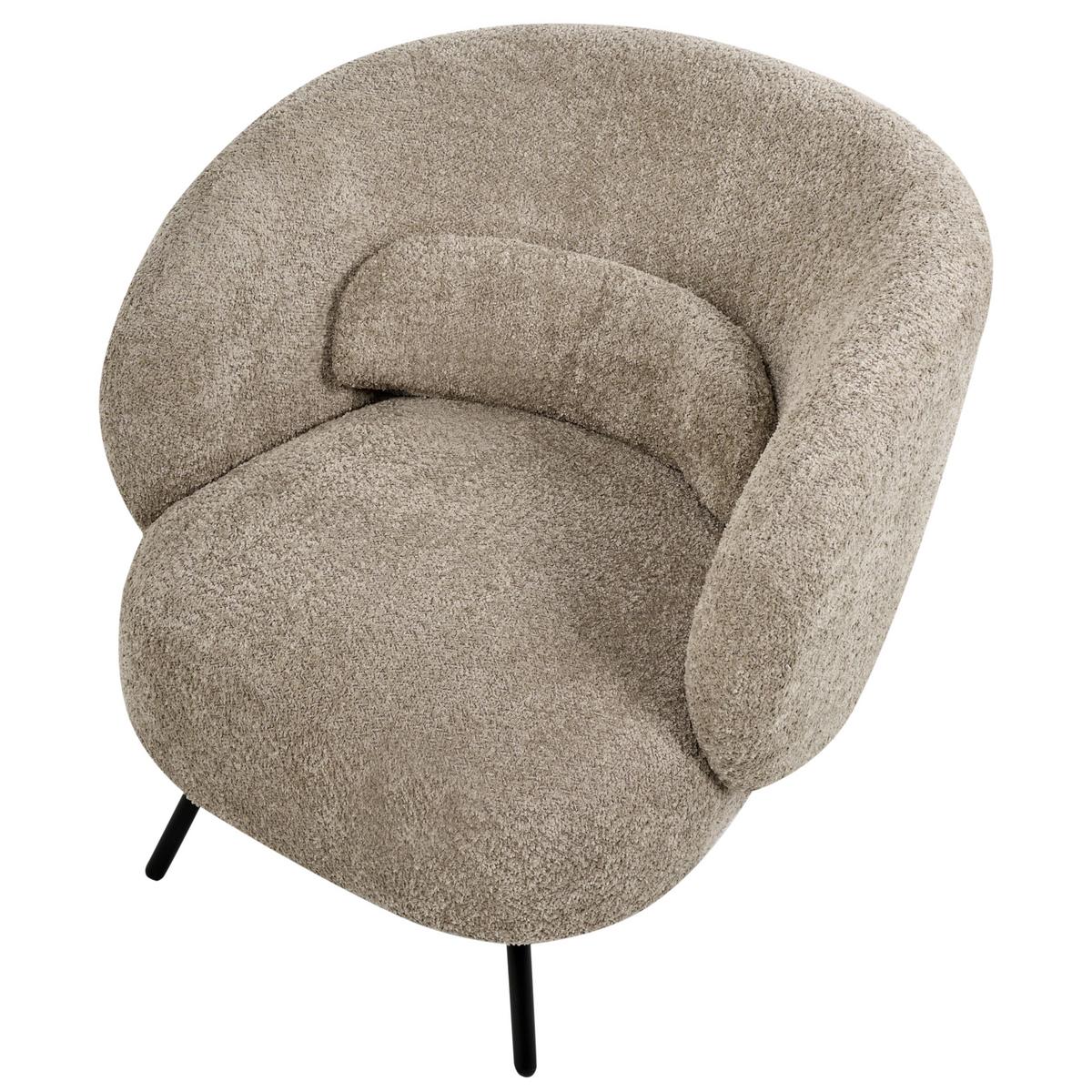 SESSEL Taupe Makela - Taupe/Schwarz, Textil (75/72/74cm) - Beliani