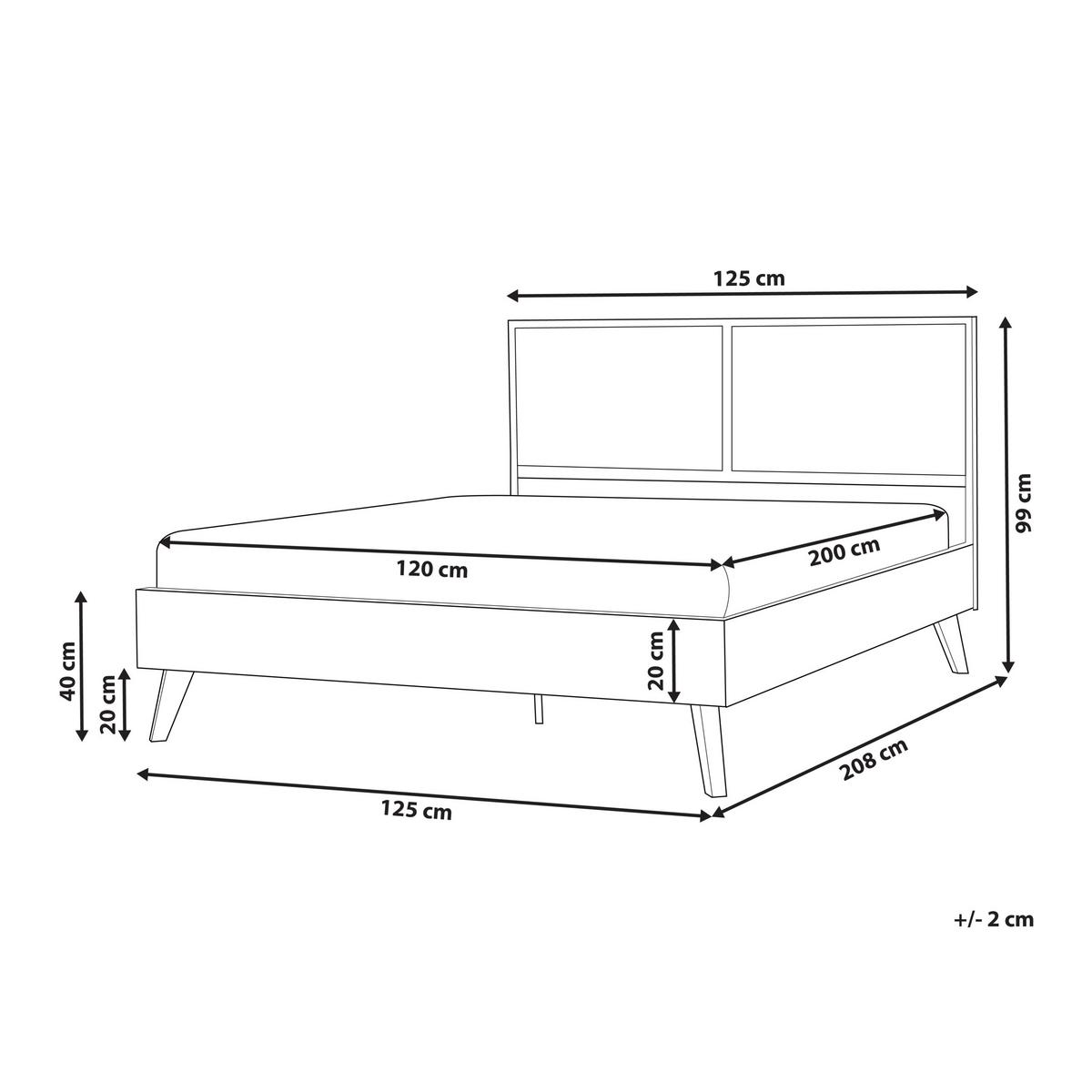BETT mit Lattenrost 120/200 cm Faserplatte, PE Rattan Hellbraun Monpazier - Hellbraun, Naturmaterialien (120/200cm) - Beliani