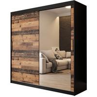 SCHWEBETÜRENSCHRANK 200/200/62 2-türig - Eichefarben/Schwarz, Holz/Kunststoff (200/200/62cm) - MÖBEL KRYSPOL