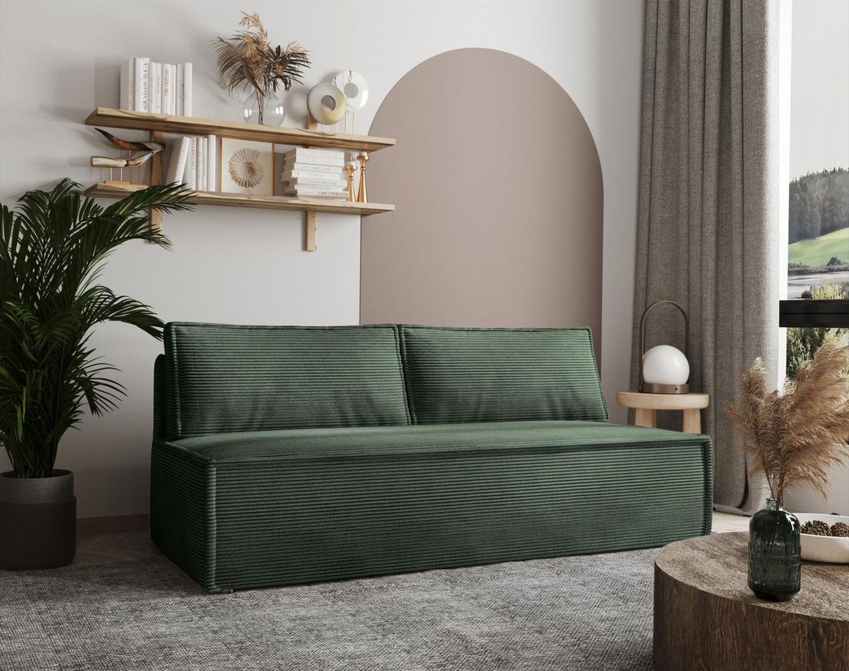 SCHLAFSOFA Amanda In Zoom - Grün, Holzwerkstoff/Textil (200/89/100cm) - Fun Möbel