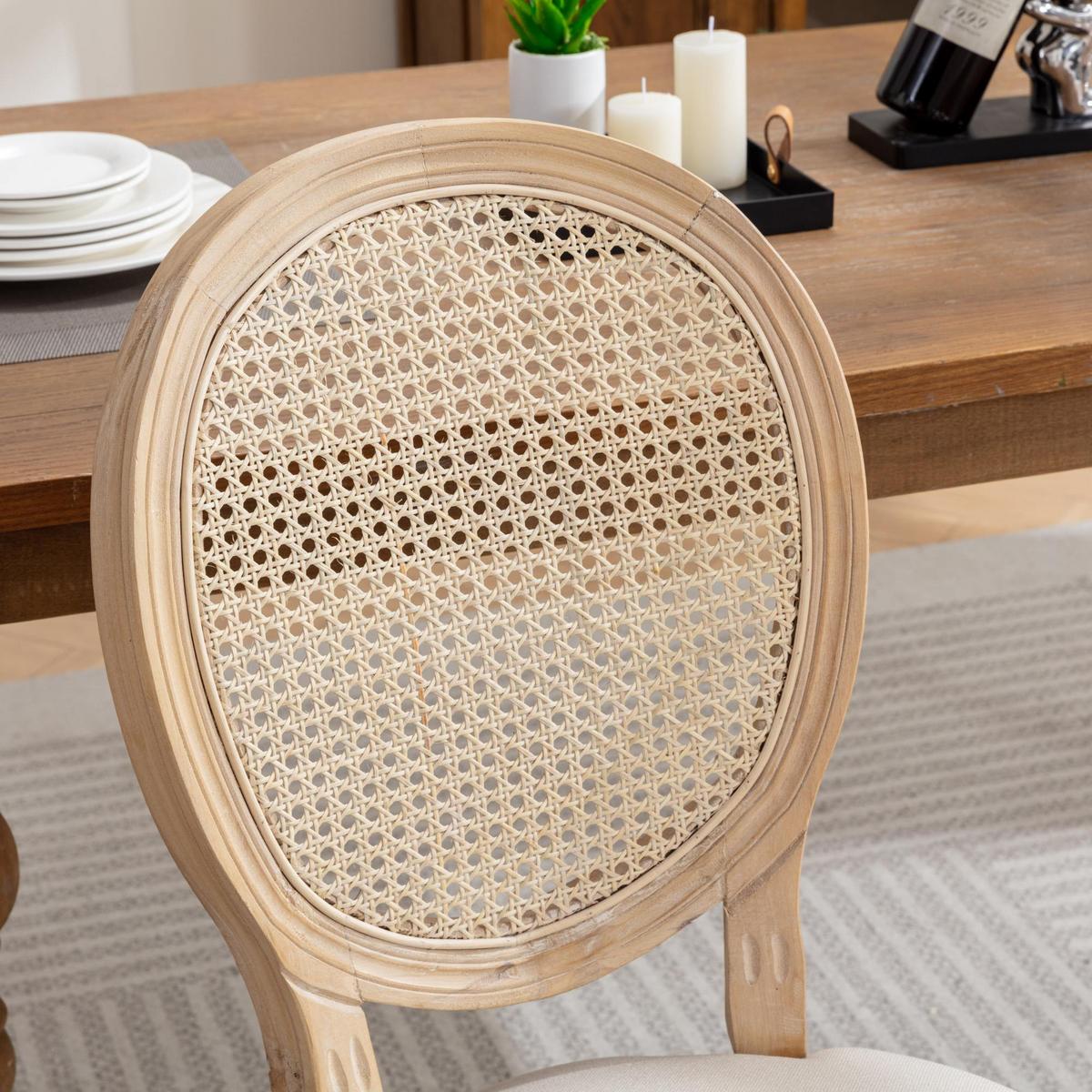 ESSZIMMERSTÜHLE 2er-Set im französischen Landhausstil - Eichefarben, Textil (59/95/49cm) - Urban Meuble