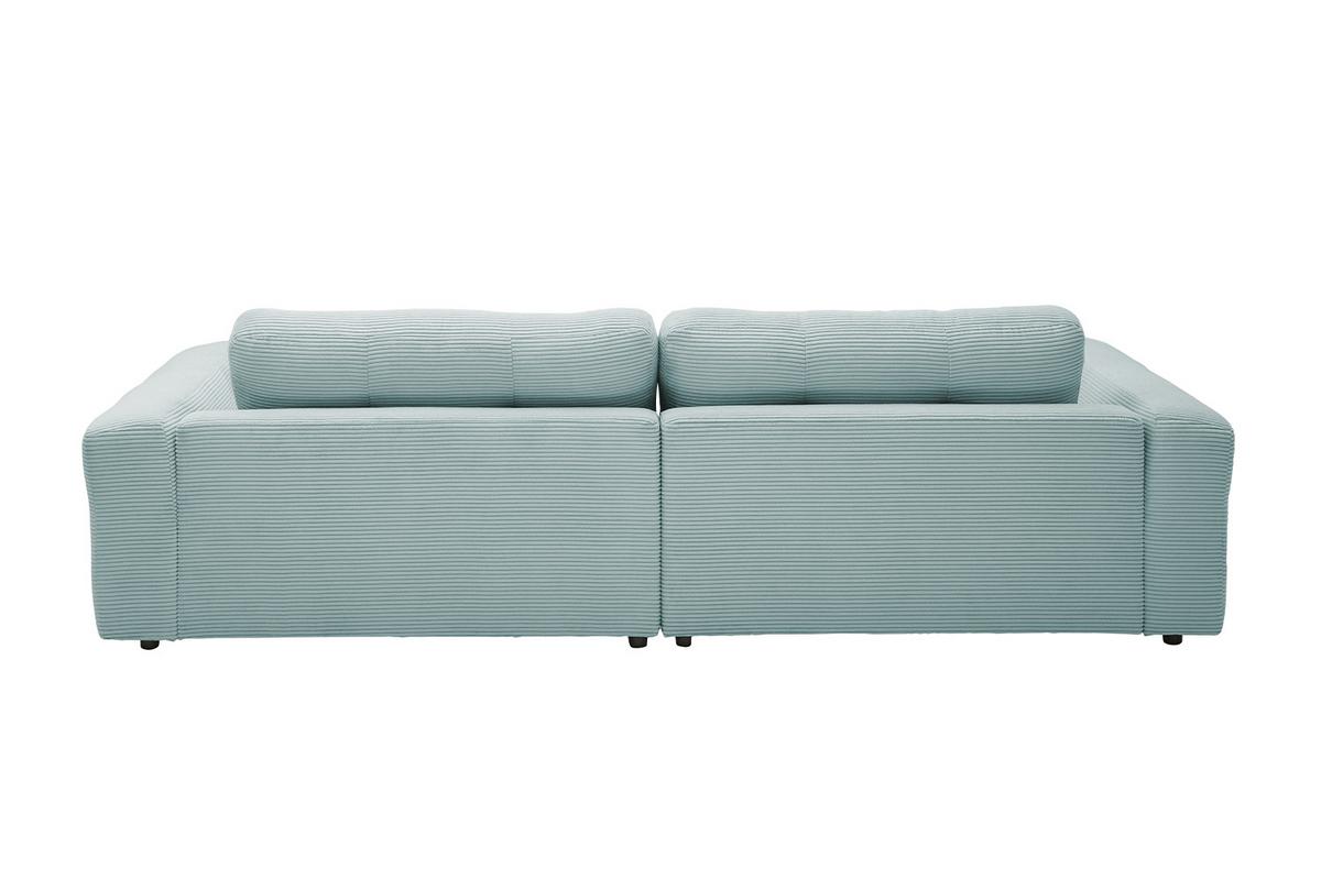 ECKSOFA MIKA Hellblau Cord - Schwarz/Hellblau, Kunststoff/Textil (276/167cm) - KAWOLA