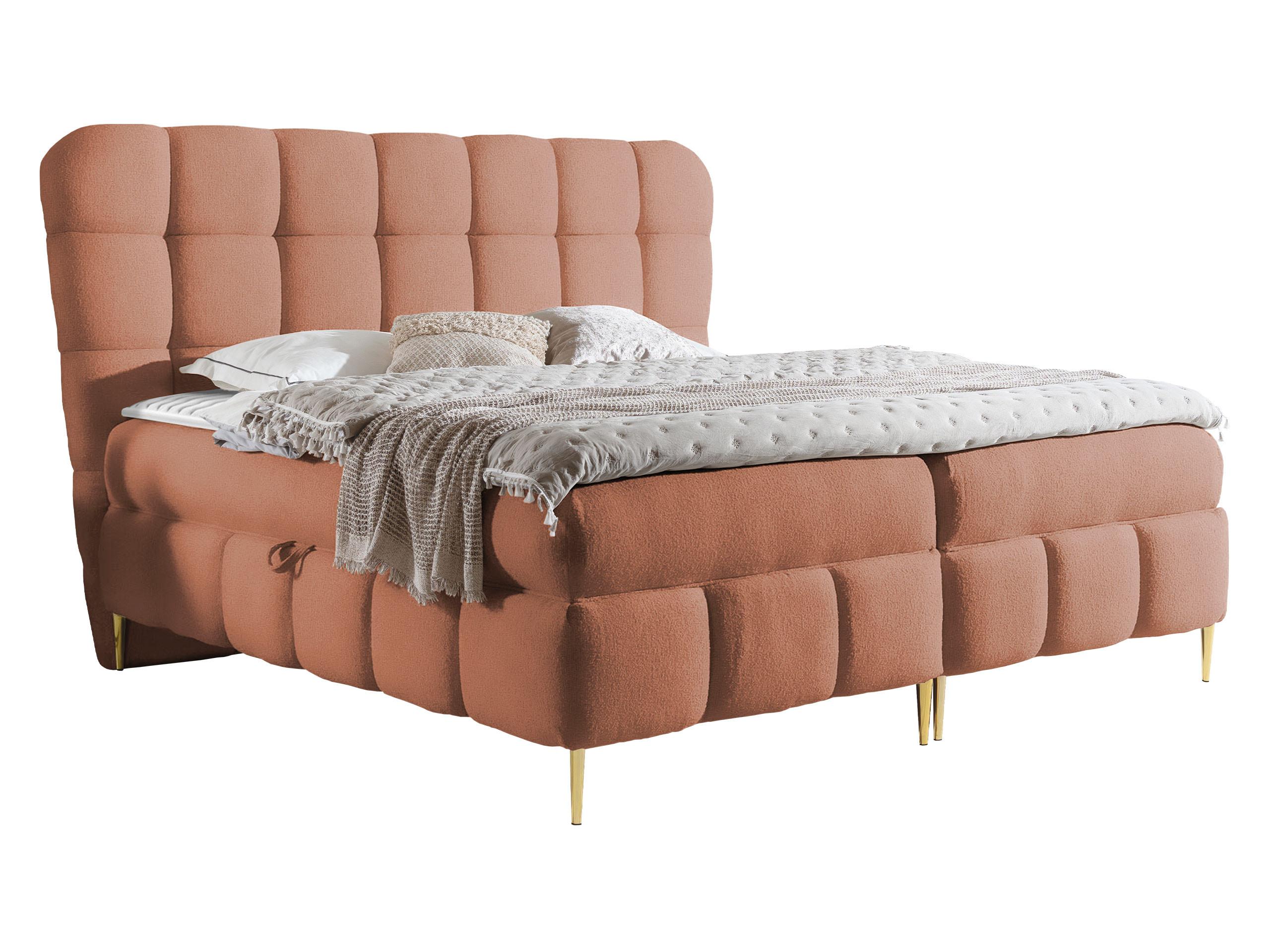 BOXBETT Lolly - H3 - Goldfarben/Rosa, Holz/Textil (160/200cm) - MIRJAN24