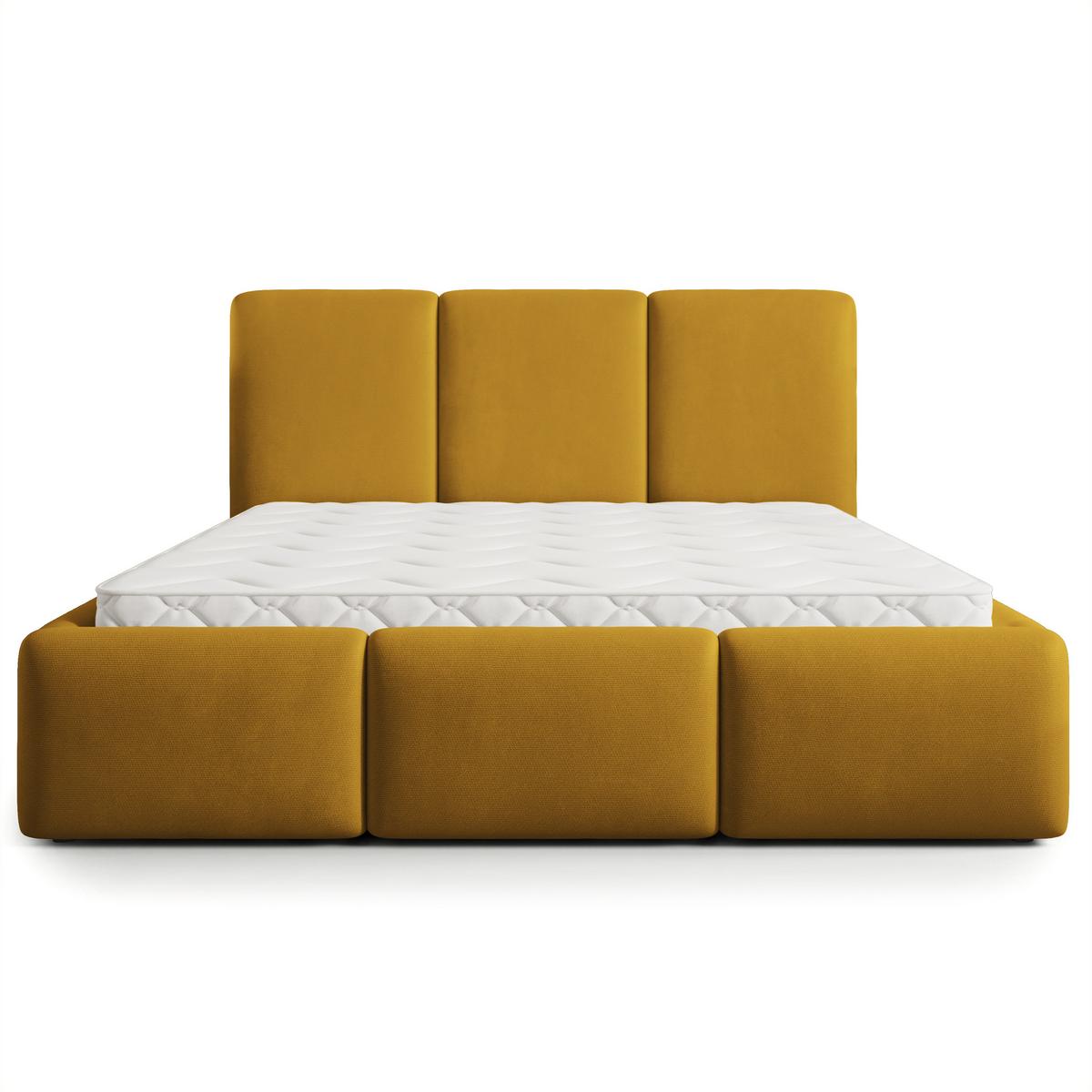 POLSTERBETT ARSIL 160x200 cm mit Bettkästen - Gelb - Gelb, Holz/Textil (160/200cm) - MASSENO
