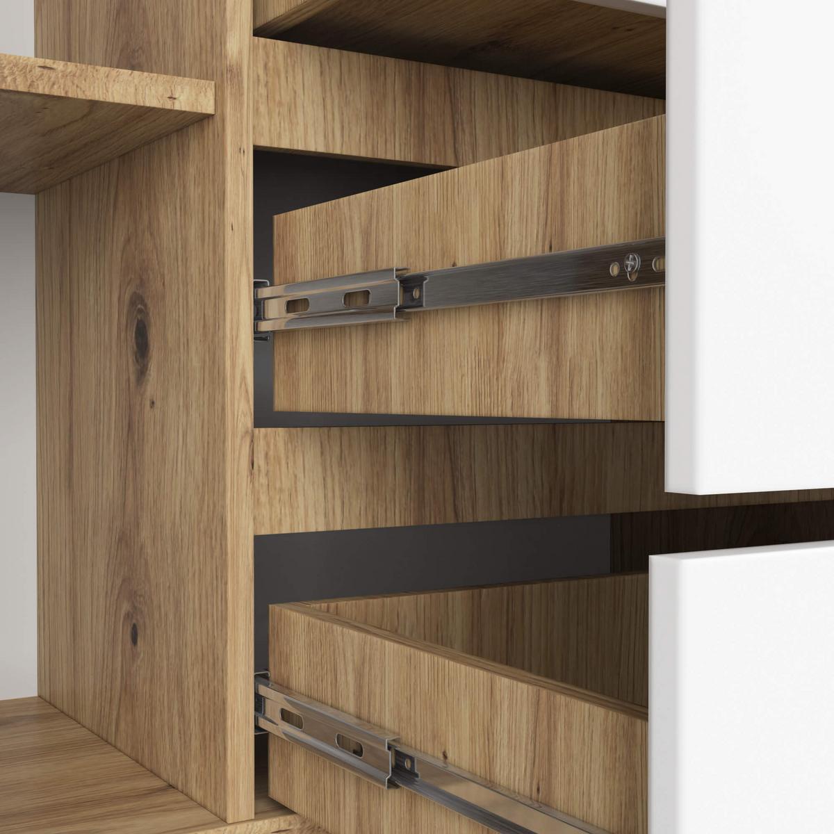 KOMMODE Eiche Artisan, Weiß 99/160/40 - Eiche Artisan/Weiß, Holzwerkstoff (160/99/40cm) - RAUMHIRSCH FURNITURE