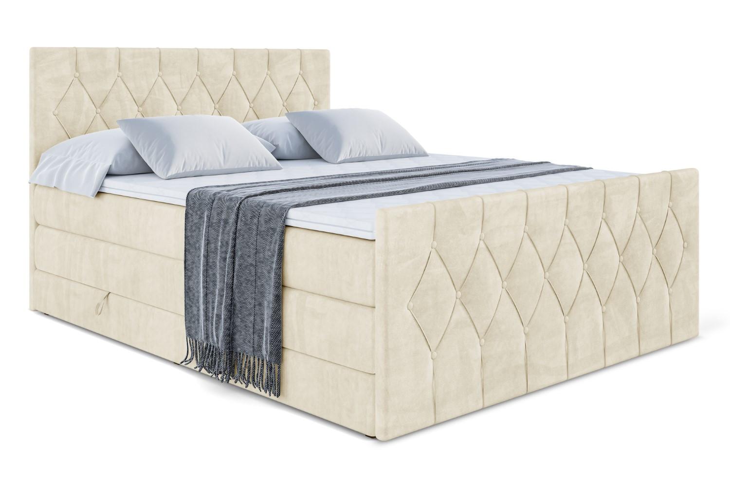 BOXSPRINGBETT VELANTO-Z KING - 180 x 200 - H3/H4 - Beige - Beige, Holzwerkstoff (180/200cm) - ALTDECOR