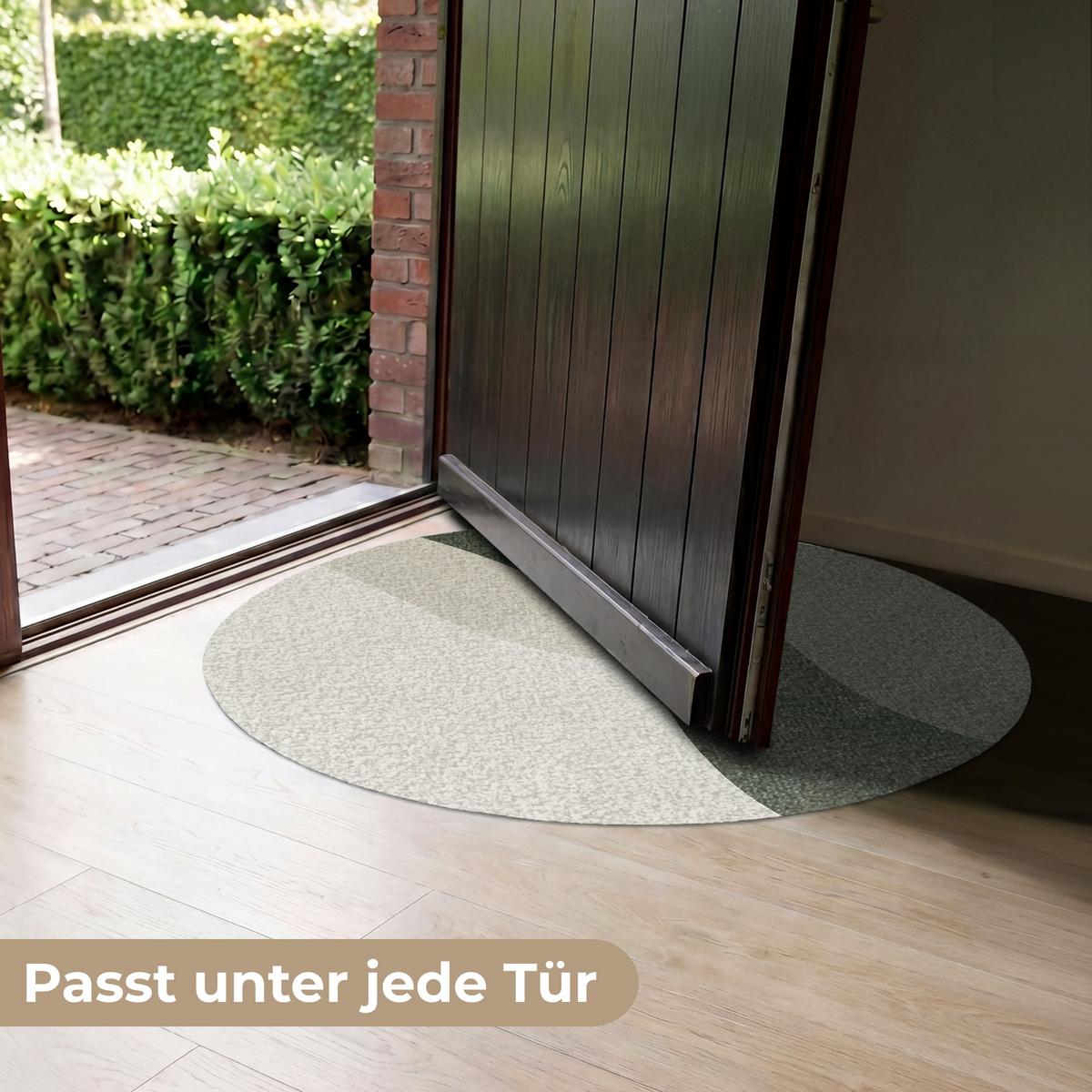 FUSSMATTE Japandi - Grün - Abstrakt - Modern Schmutzfänger 90x90 cm - Olivgrün, Kunststoff (90/0.4cm) - MuchoWow