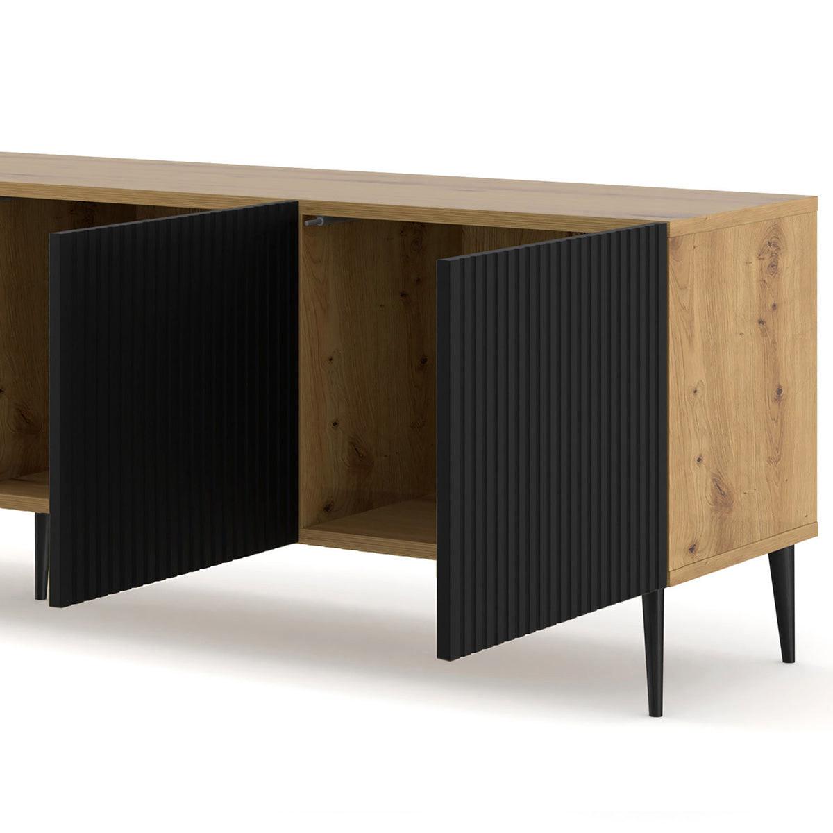 TV-MÖBEL Philaé Holz und Schwarz - Eichefarben/Schwarz, Holzwerkstoff (200/56/42cm) - Petits-meubles