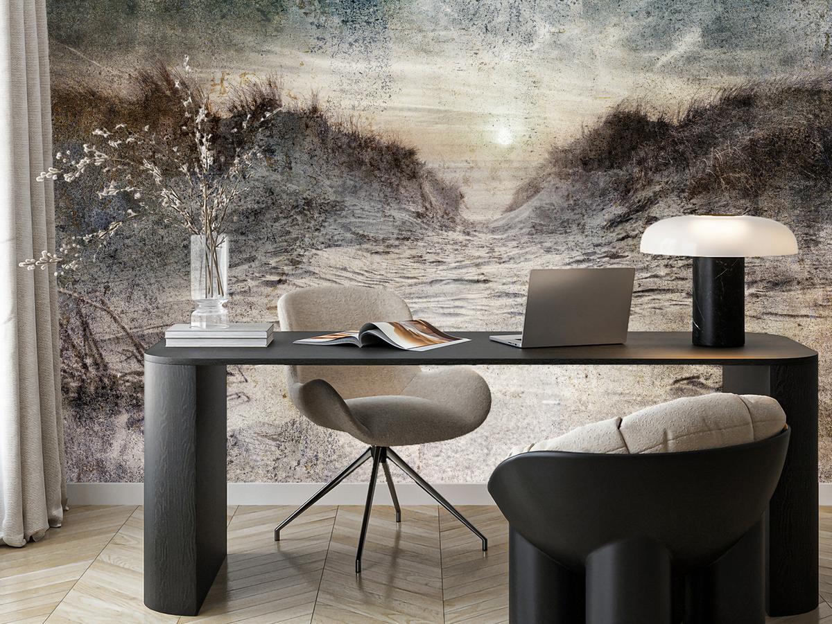 FOTOTAPETE Abstrakter Strand Beton Abstraktion 150x105 - Beige/Braun, Papier (150/105cm) - Muralo