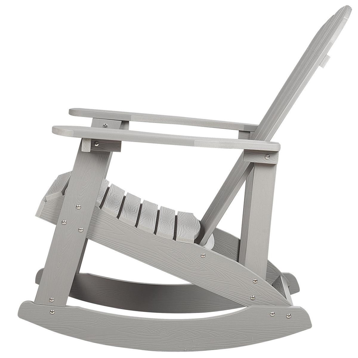GARTEN-SCHAUKELSTUHL Kunstholz hellgrau Adirondack - Hellgrau, Kunststoff (76/100/94cm) - Beliani