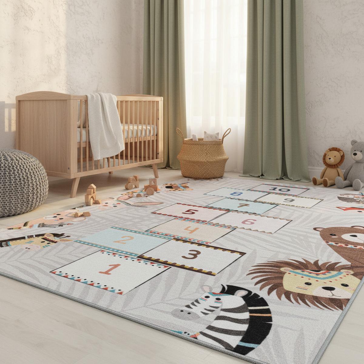 SPIELTEPPICH TRAUN in Grau, als Hüpfspiel, 120 x 170 cm - Grau, Textil (170/120cm) - KADIMA DESIGN