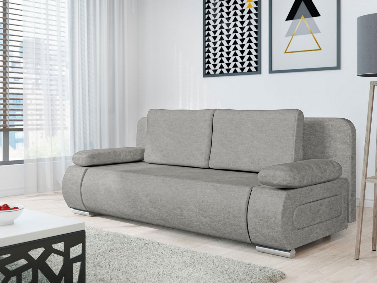SCHLAFSOFA Emma - Silberfarben/Hellgrau, Holz/Kunststoff (200/77/92cm) - MIRJAN24