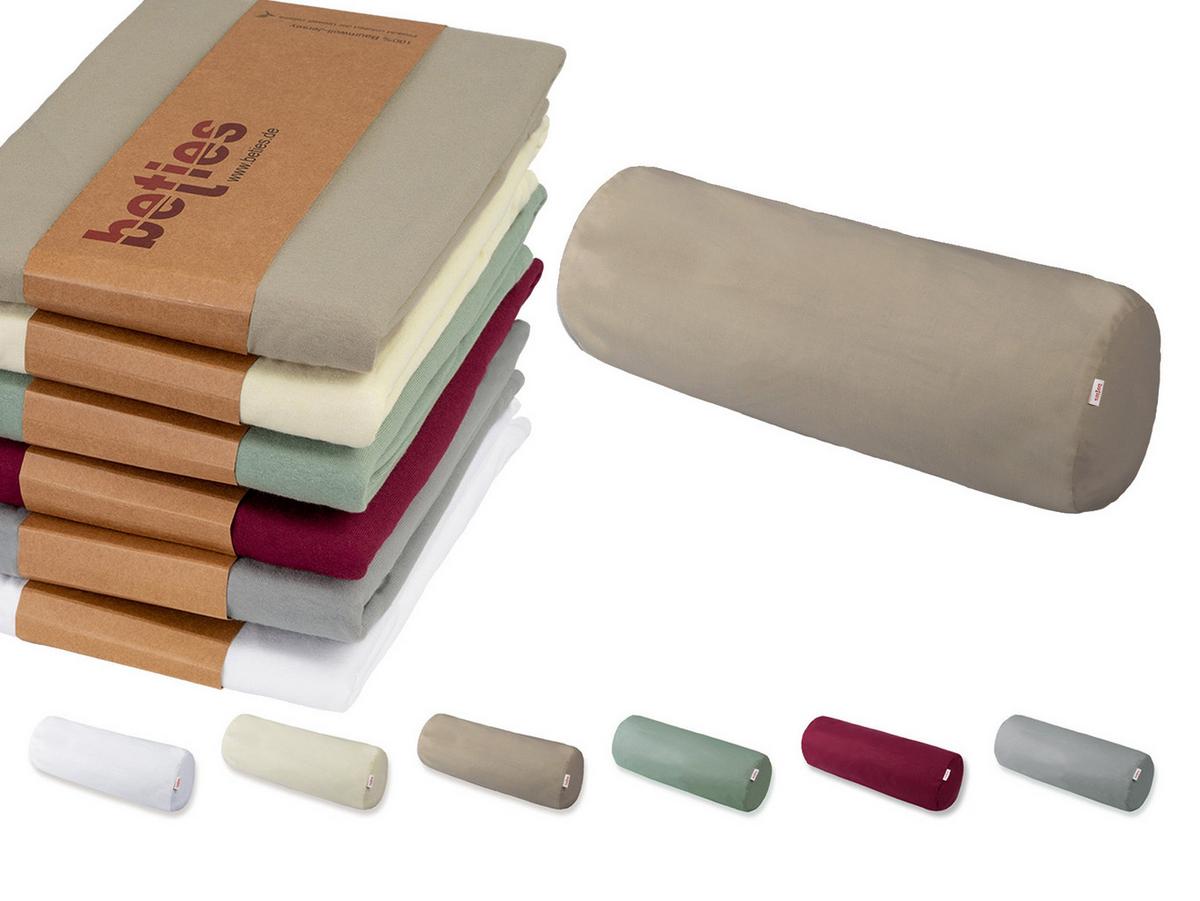 XL-NACKENROLLENBEZUG BasicSoft pur-weiß 100% Baumwoll-Jersey 25/70 cm - Weiß, Textil (25/70cm) - beties Heimtextil
