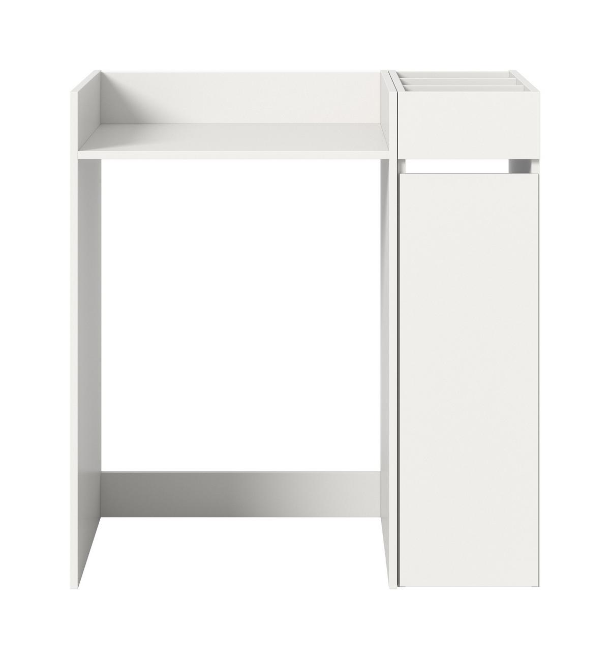 WASCHMASCHINENUMBAU Set weiß 2-teilig, Überbauschrank und Anstellregal 95 x 101 cm - Schwarz/Weiß, Holzwerkstoff/Kunststoff (95/101/60cm) - Inn.Furn