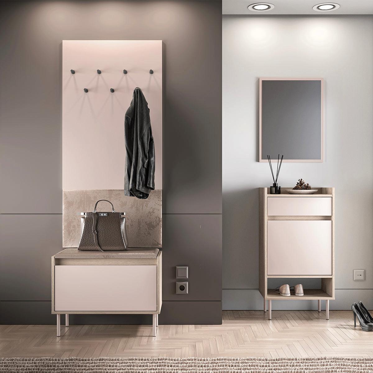 EINGANGSMÖBEL Alos Kaschmir und Holz - Beige, Holzwerkstoff (69/143/7cm) - Petits-meubles