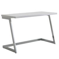 SCHREIBTISCH Hochglanz Metallgestell SARNOT, Silber 120x55x76 cm - Silberfarben, Holz/Metall (55/120/76cm) - KADIMA DESIGN