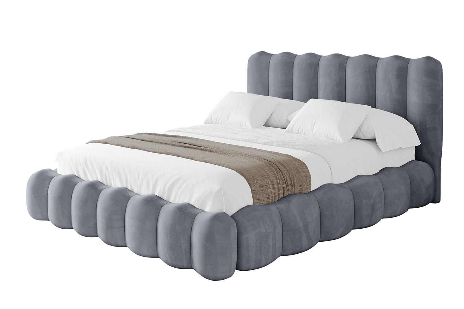 POLSTERBETT mit Bettkasten und Lattenrost, Boxbett ohne Matratze - SORA 180x200 Grau - Grau, Holzwerkstoff/Textil (180/200cm) - ALTDECOR