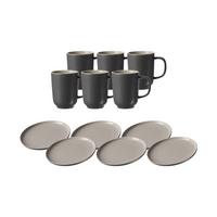 KAFFEESERVICE Jasper grau 12er Set - Grau, Keramik (2/2/2cm) - Ritzenhoff Breker