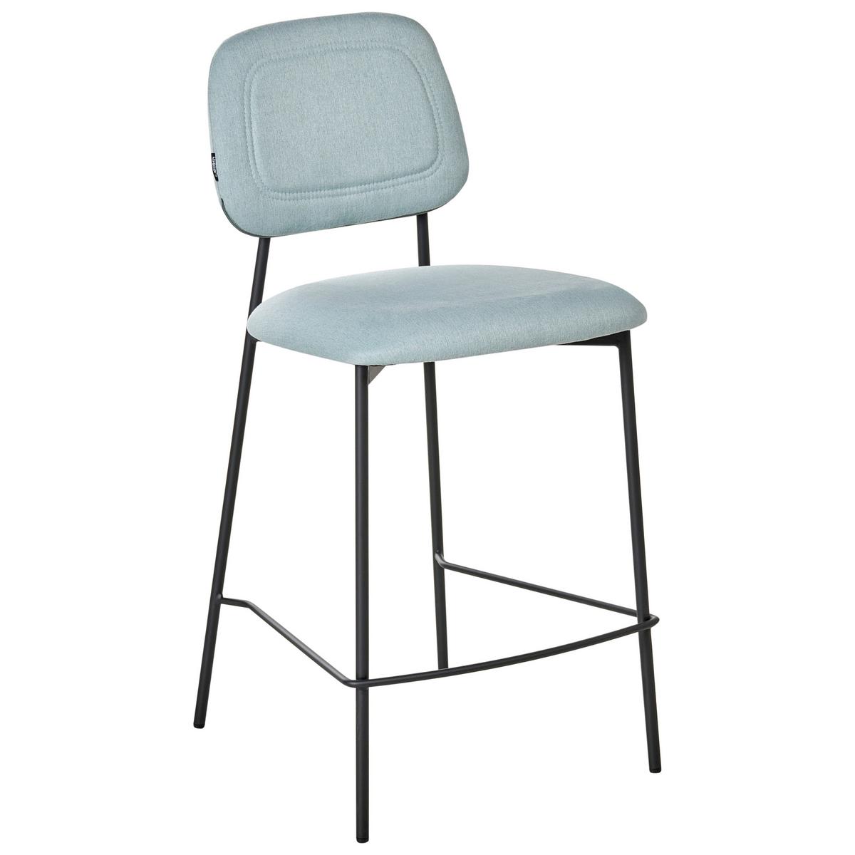 BARSTUHL 2er-Set Stoff Hellblau Duette - Hellblau, Textil (45/96/48cm) - Beliani