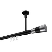 GARDINENSTANGE INNENLAUF Sonette Tanara 360 cm (geteilt in 2 x 180 cm), 1-läufig, 20 mm Ø Schwarz - Chromfarben/Schwarz, Metall (360cm) - INTERDECO