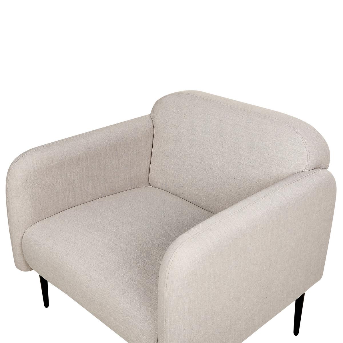 SESSEL Leinen taupe/schwarz Stouby - Schwarz/Grau, Textil (83/77/74cm) - Beliani