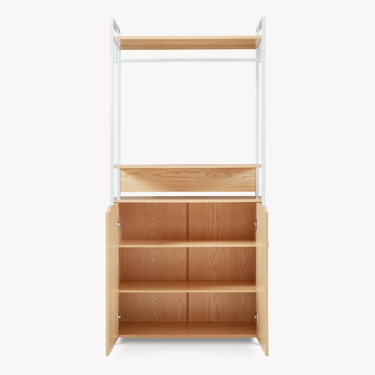 GARDEROBENSTÄNDER Larem - Eichefarben/Schwarz, Holzwerkstoff/Metall (84/180/40cm) - [en.casa]