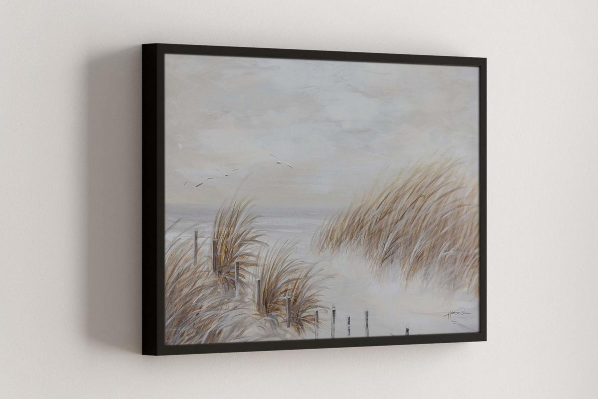 ACRYLBILD HANDGEMALT 90/60 cm - Beige, Holz/Textil (90/60cm) - KUNSTLOFT