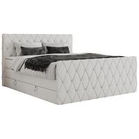 BOXSPRINGBETT MIREN KING DUO 200/200 Weiß Kunstleder - H3 - Weiß, Holz/Textil (200/200cm) - MKS