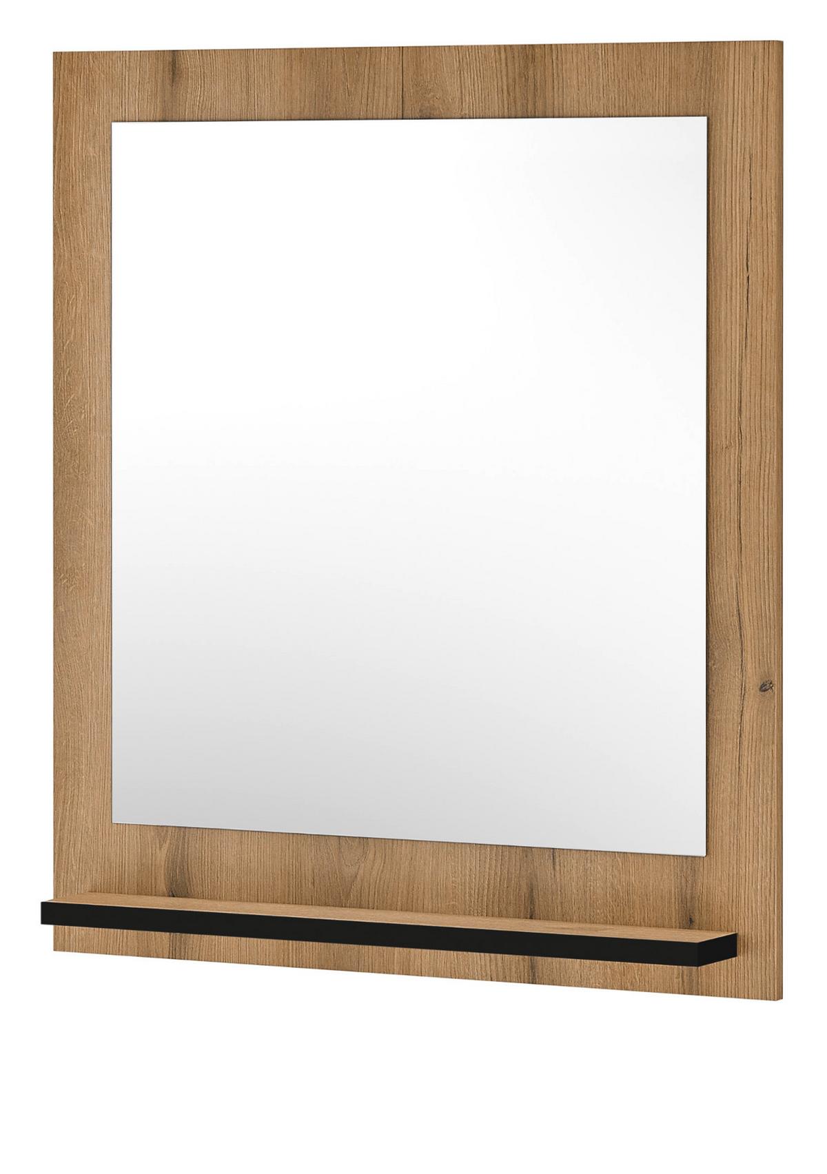 WANDSPIEGEL Evoke Eiche 79 x 89 cm, Garderobenspiegel mit Ablage - Eichefarben, Glas/Holzwerkstoff (79/89/10cm) - Furn.Design