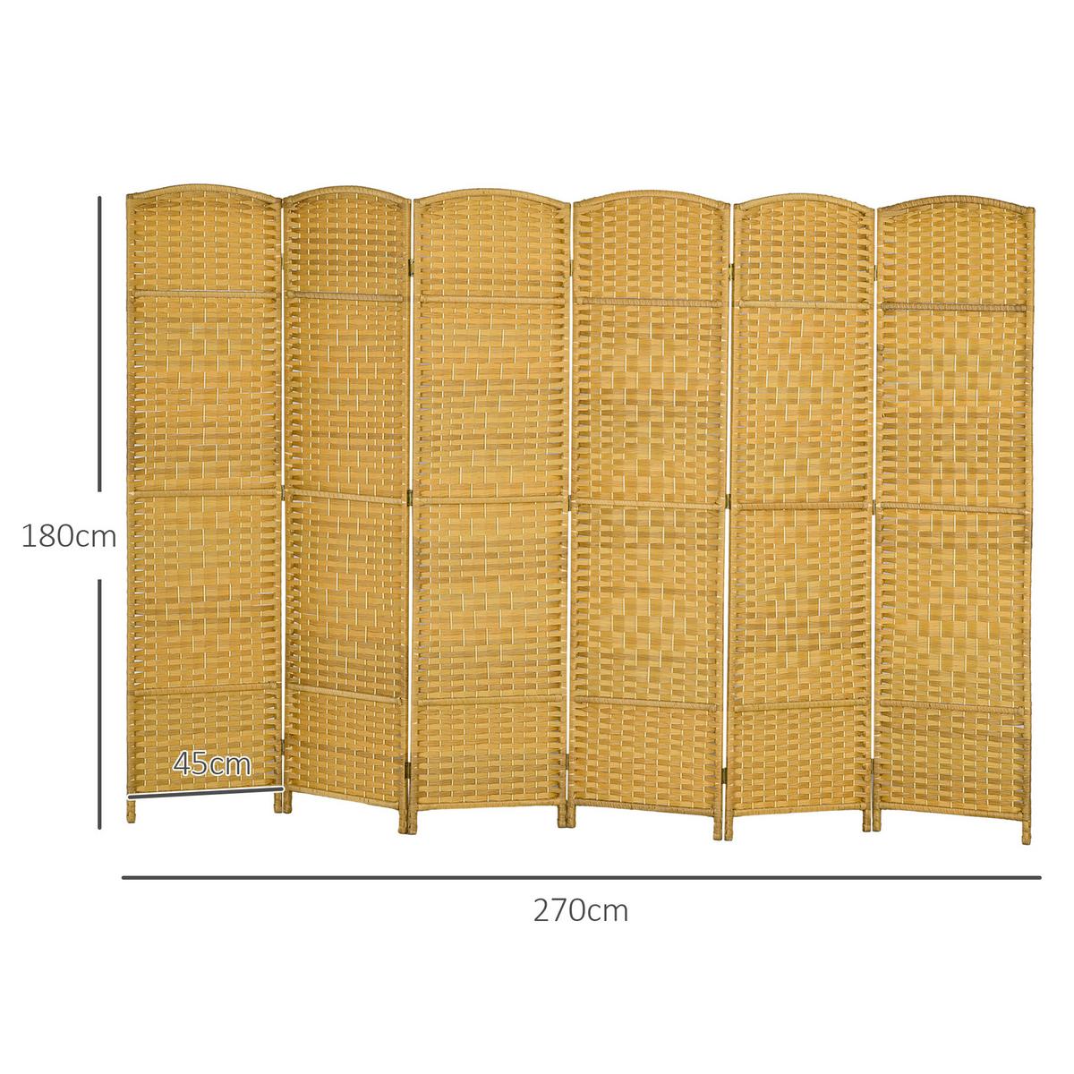 PARAVENT Polypropylen Kiefernholz Naturholz - Naturfarben, Holz (1.7/180cm) - HOMCOM