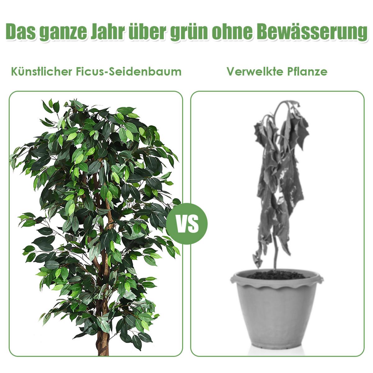 KUNSTPFLANZE Zimmerpflanze Deko Grün - Grün, Kunststoff (180cm) - COSTWAY