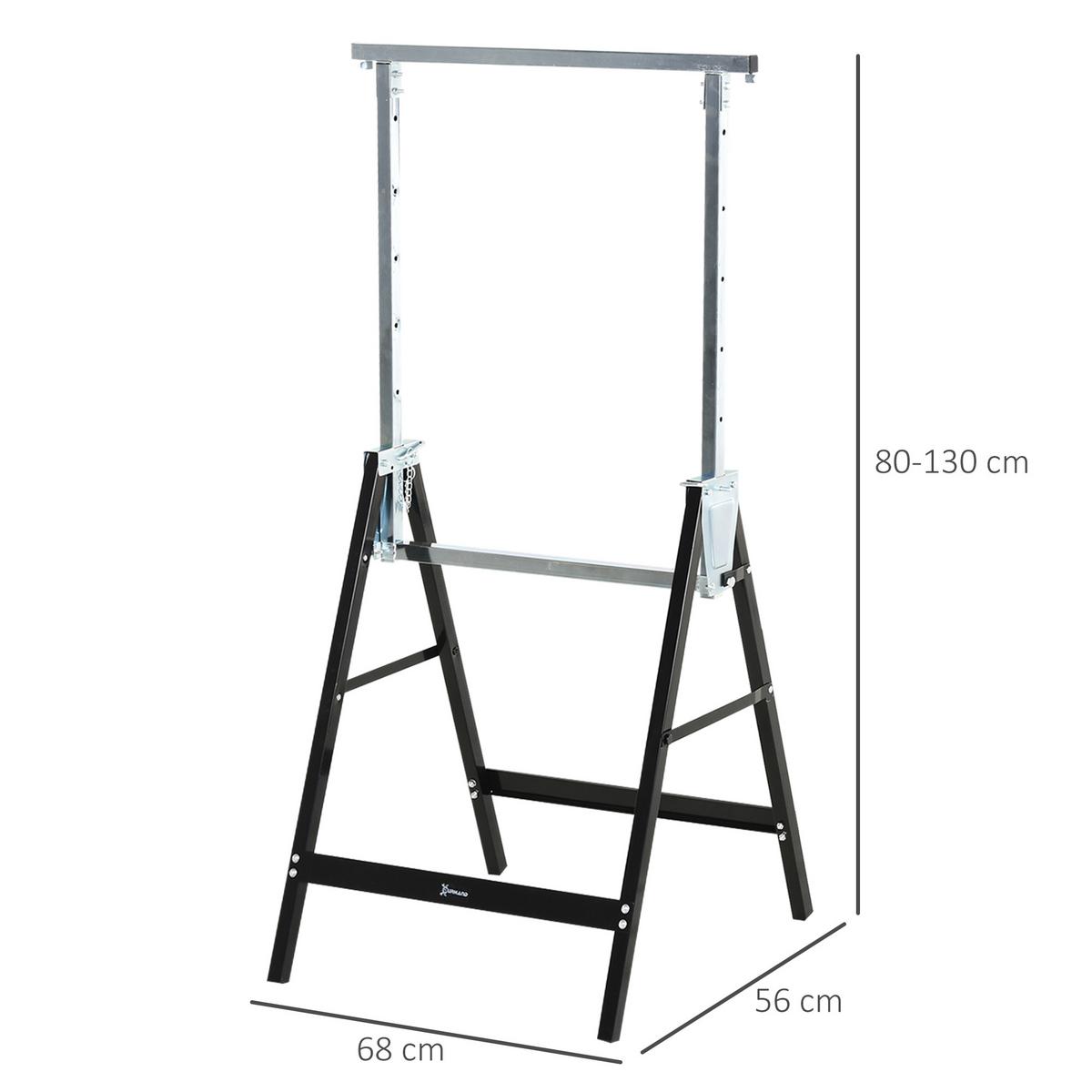 SÄGEBOCK, Arbeitsbock, Metall, Schwarz - Schwarz, Metall (68/56/80cm) - DURHAND