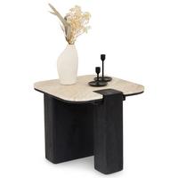 COUCHTISCH DELHI beige/schwarz - Beige/Schwarz, Holz/Naturmaterialen (50/50/43cm) - IDIMEX